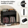 Record Player Storage Stand Customizable Vinyl Compartments Built in