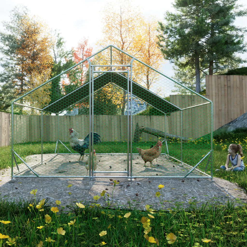 10 x 13ft Outdoor Large Metal Chicken Run Coop with 1 piece of Waterproof - Image 5