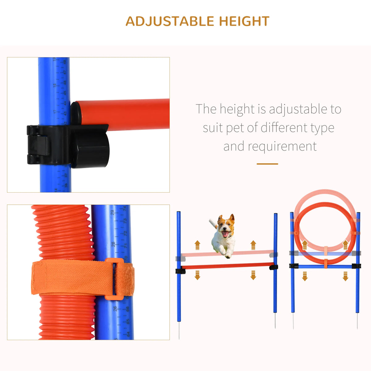 Dog Pet Agility Training Kit High Jump Weave Pole Ring Obedience Training Set - Image 4