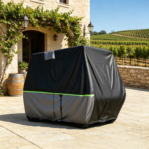 600D Waterproof Oxford Golf Cart Cover Full Coverage For Passenger Club Car - Image 4