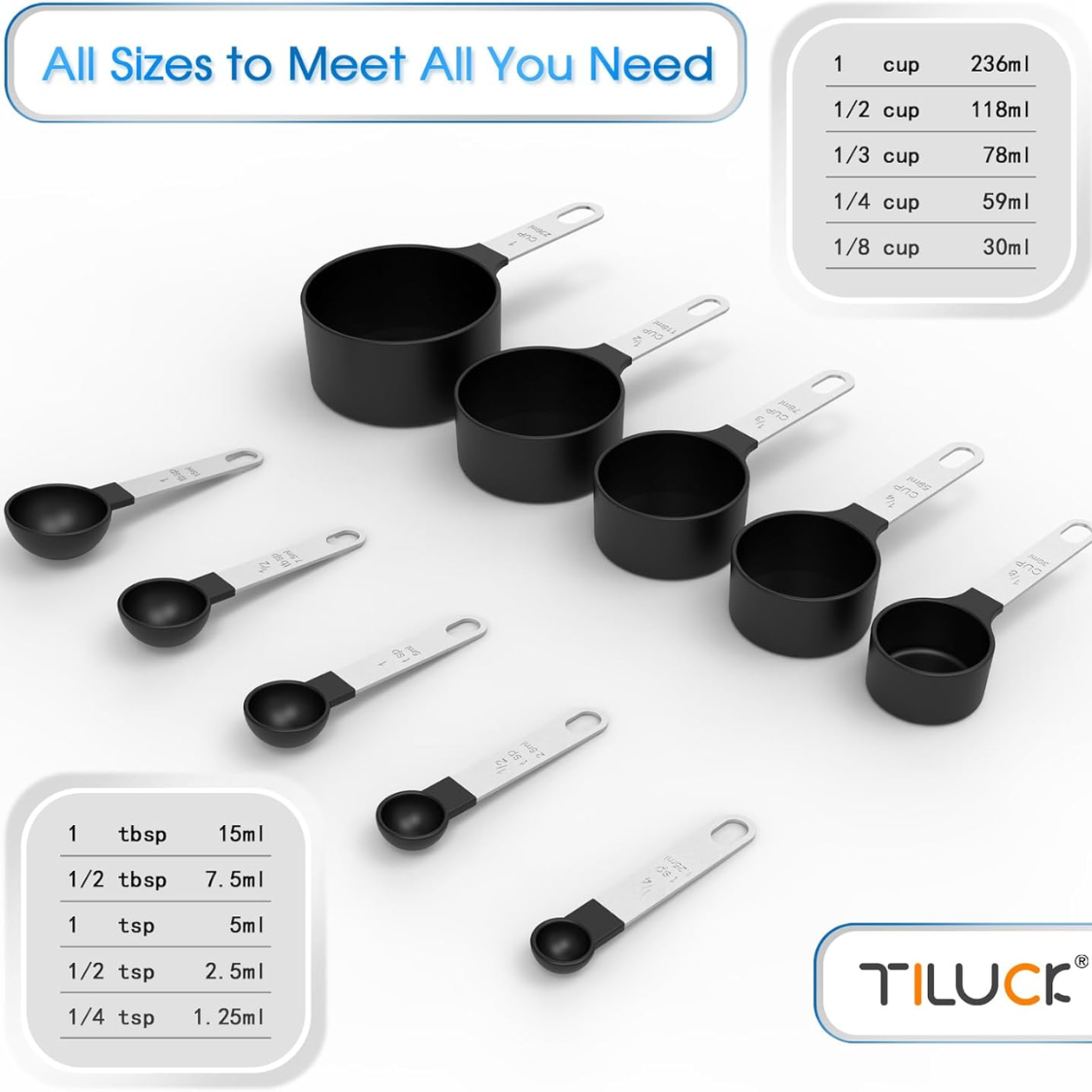 Stackable Measuring Cups And Spoons Set Space Saving Kitchen Measuring Tools - Image 2
