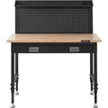 48x24 adjustable height garage workbench with solid oak top