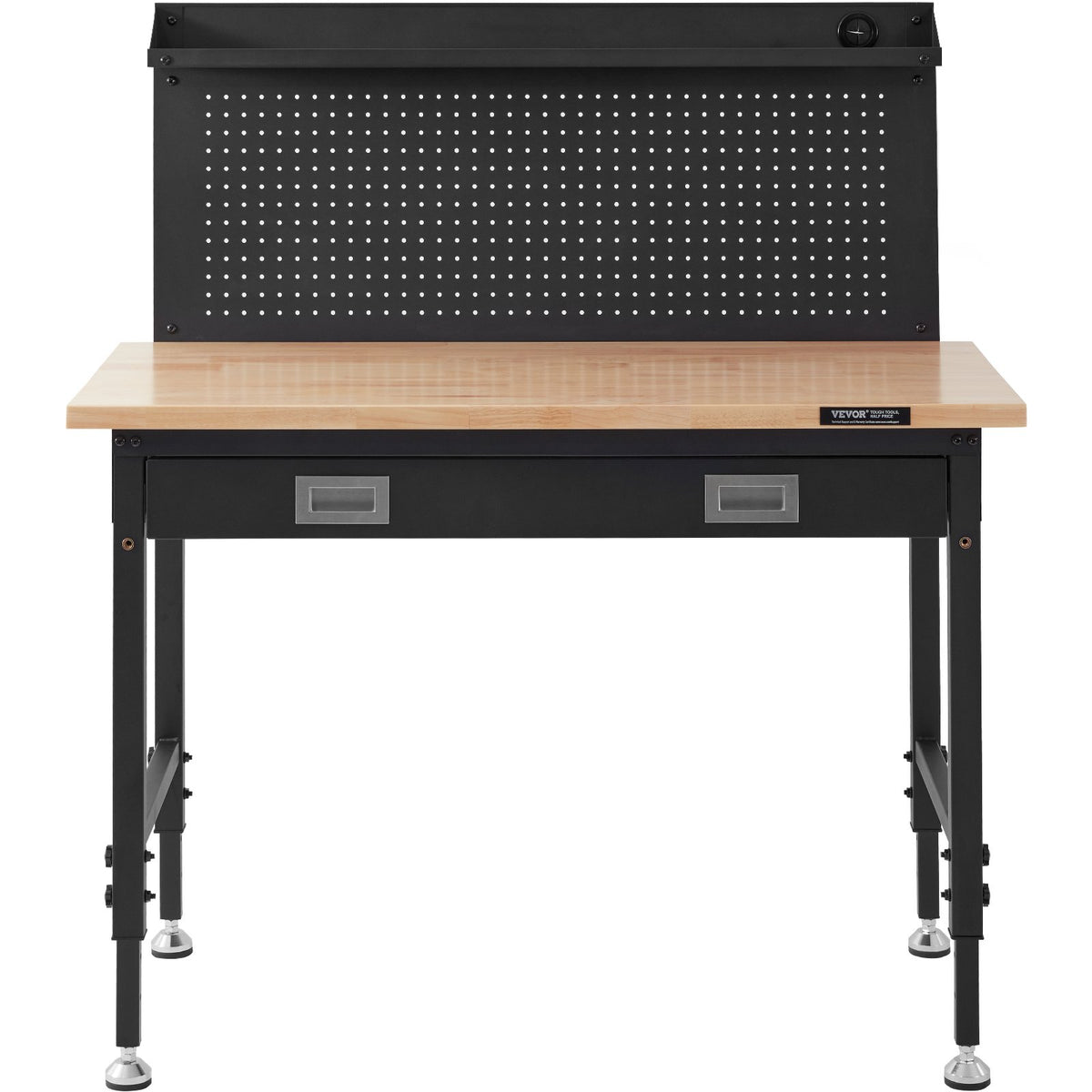 48x24 adjustable height garage workbench with solid oak top