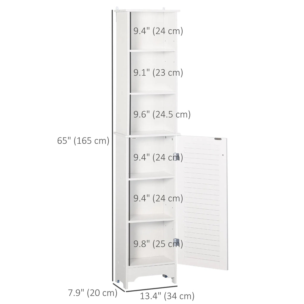 Tall Bathroom Storage Cabinet Freestanding Linen Tower with 3 Tier Open