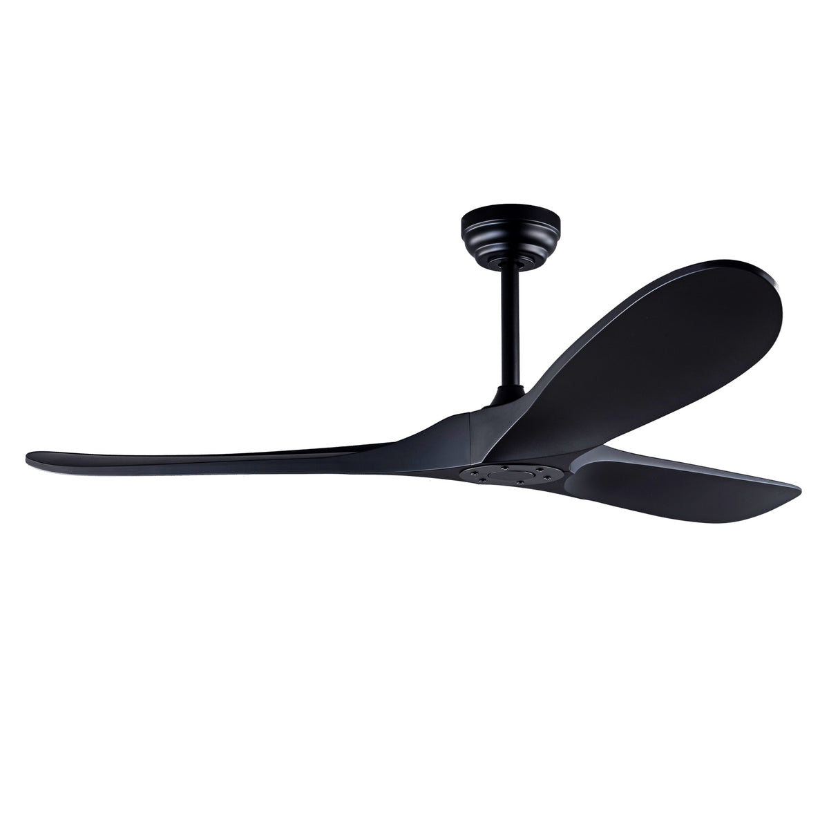 52 inch Black ABS Ceiling Fan with Remote Standard Mount No Lights for