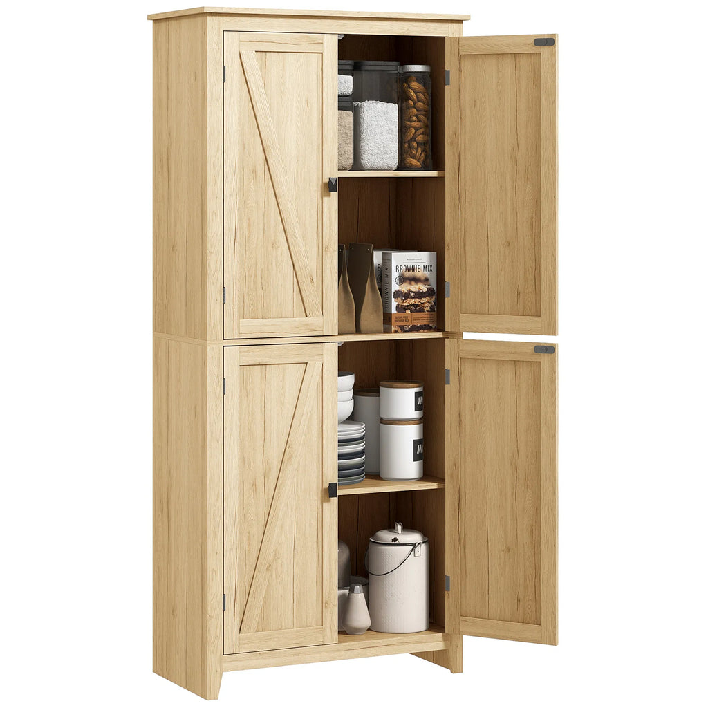 72" Freestanding Storage Cabinet Kitchen Pantry Cabinet with Doors and Shelves - Image 4