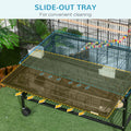 52" Bird Cage with Rolling Stand Toys for Budgies Canaries Black