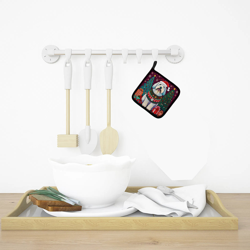 Old English Sheepdog Christmas Pair of Pot Holders Kitchen Heat Resistant Pot - Image 4