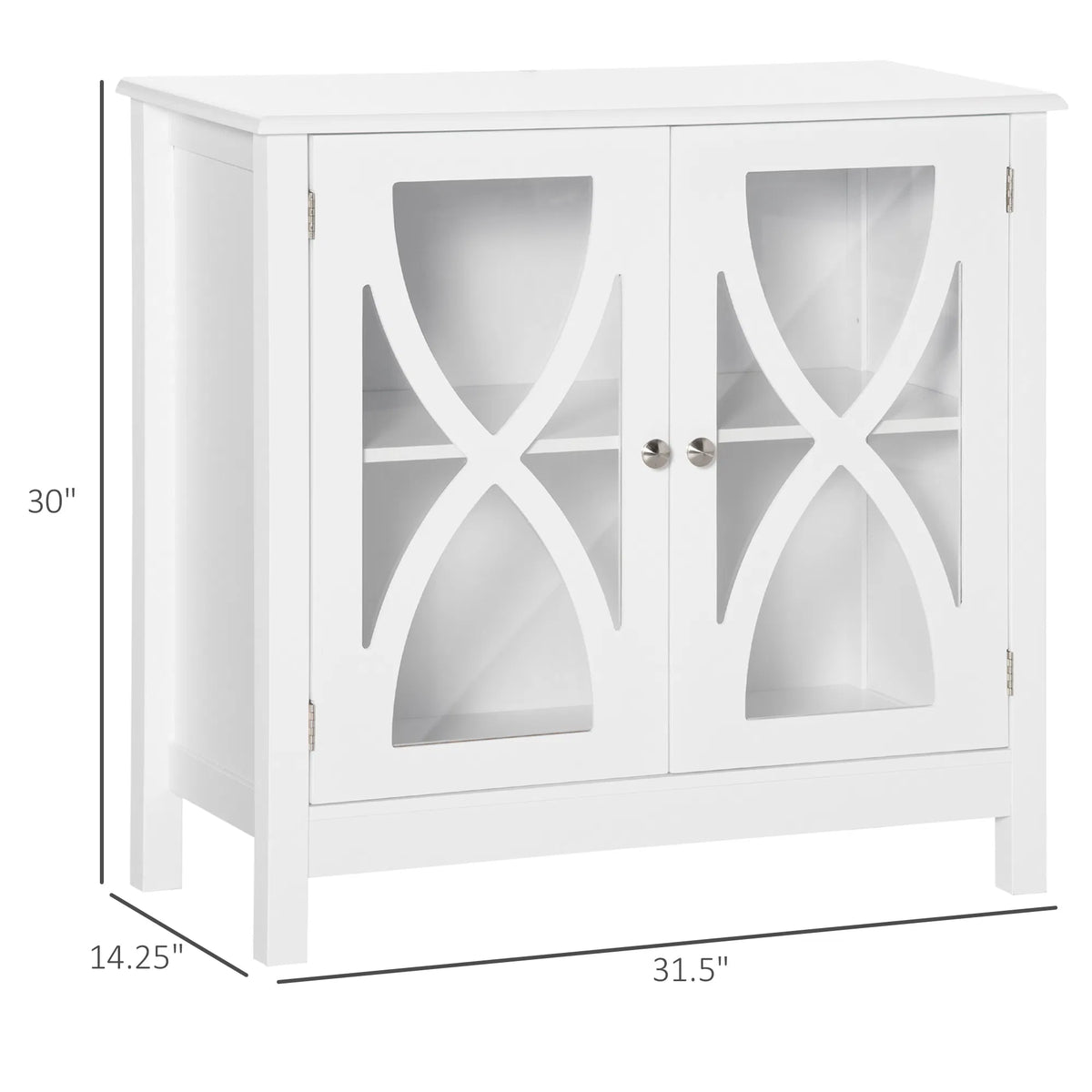 Kitchen Sideboard Glass Door Buffet Cabinet Bathroom Storage Cabinet with
