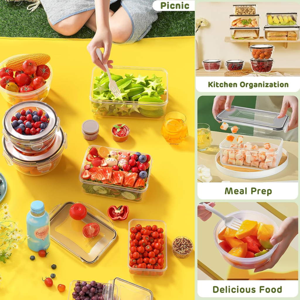 40 Piece Food Storage Containers With Lids Airtight Leakproof Meal Prep Set