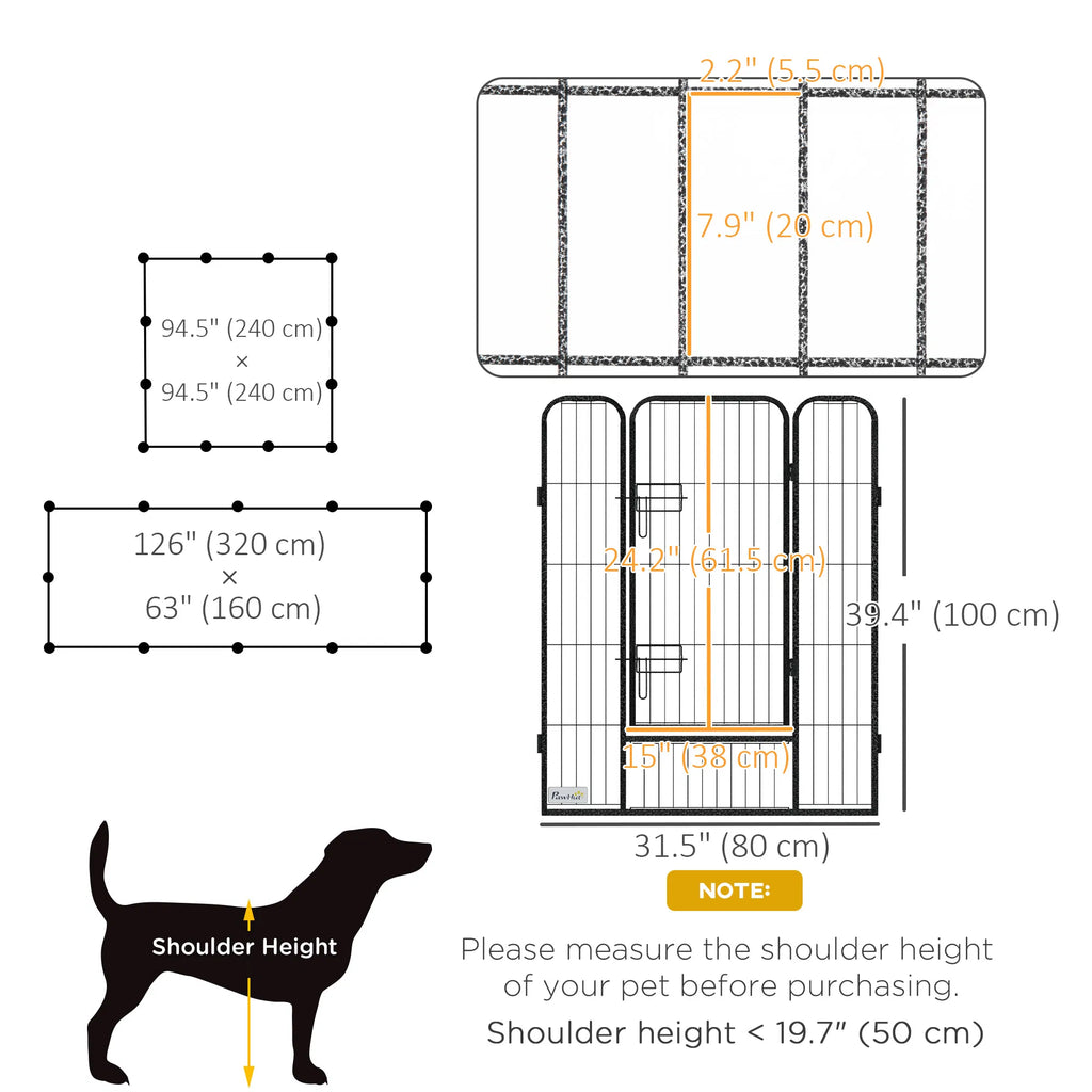 Dog Pen with Gate 12 Panels Puppy Playpen Dog Fence 39"H - Image 5