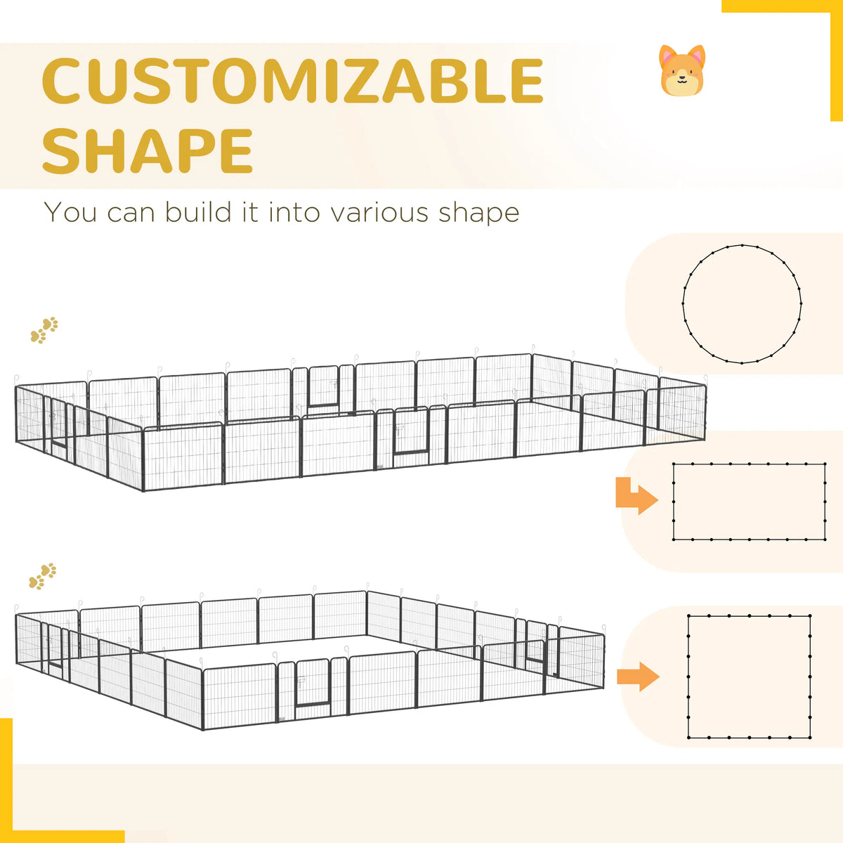 24 Panel 24" Height Heavy Duty Dog Playpen for Small Medium Dogs Grey - Image 2