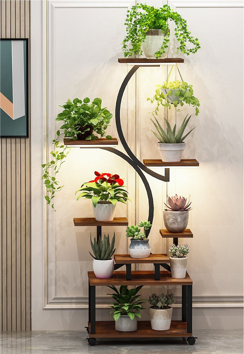 plant stand with grow lights main view