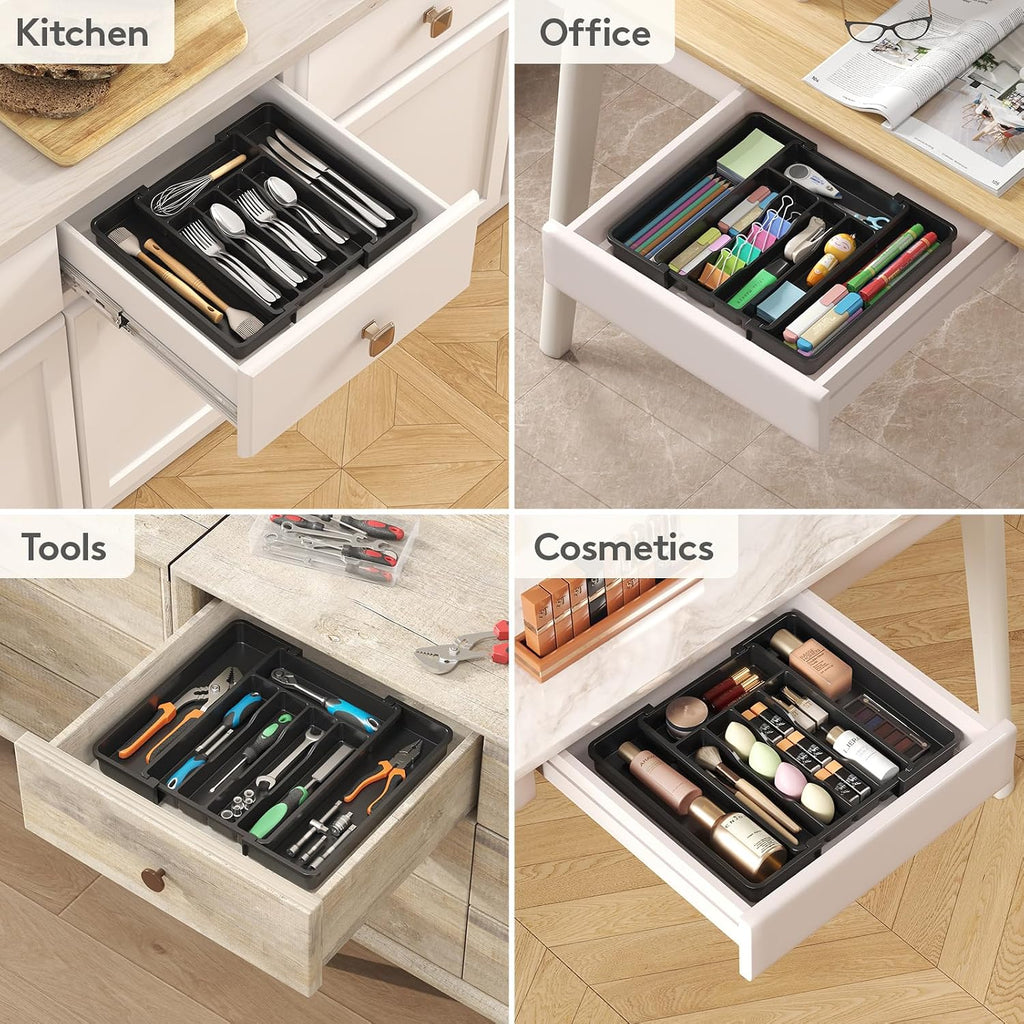Expandable Silverware Drawer Organizer Adjustable Kitchen Utensil Tray