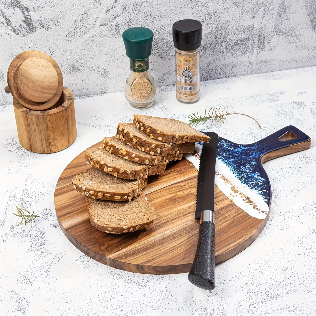 Round Acacia Wood Cutting Board Natural Solid Wood Cutting Board Thickened - Image 5