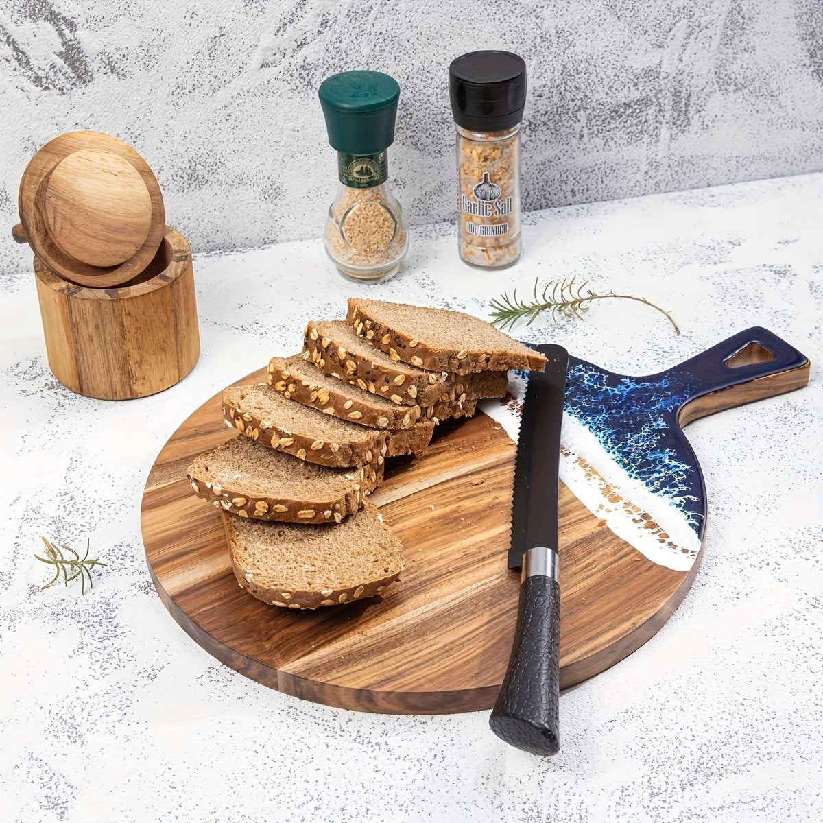 Round Acacia Wood Cutting Board Natural Solid Wood Cutting Board Thickened - Image 5