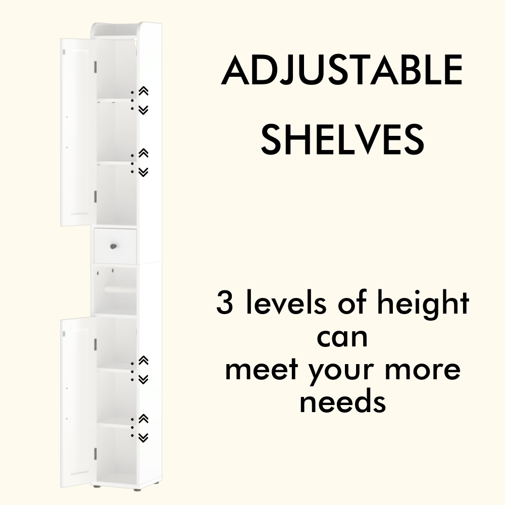 Bathroom Storage Cabinet 67.51in Tall Narrow Freestanding Cabinet Storage Tower - Image 5