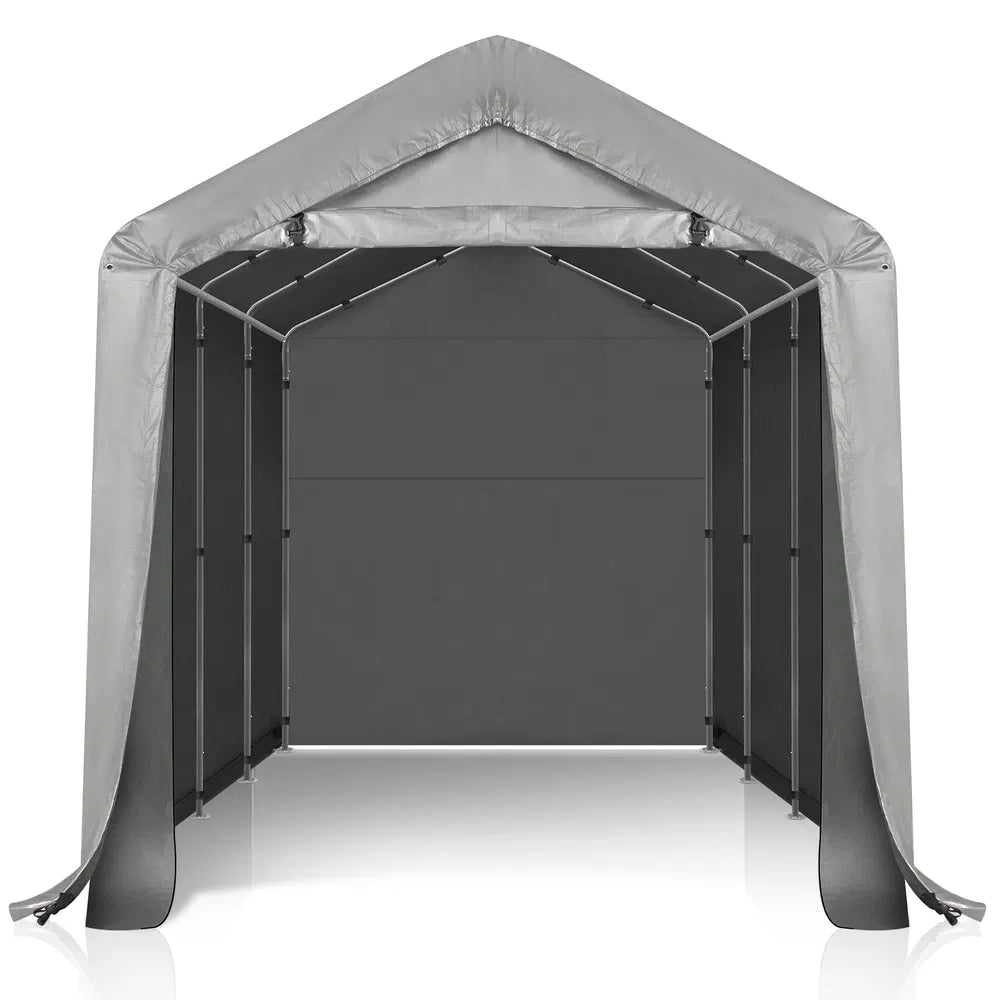 8x12ft heavy duty portable outdoor storage shelter shed with roll up zipper door - angle 11 detail