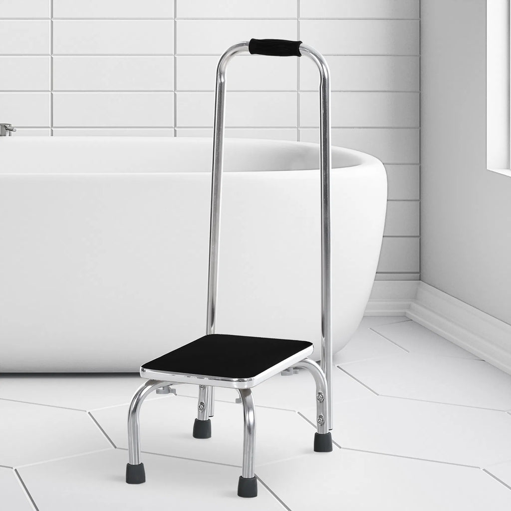 Metal Step Stool with Handle 1 Step Ladder Wide Anti Slip for Outdoor Indoor - Image 4