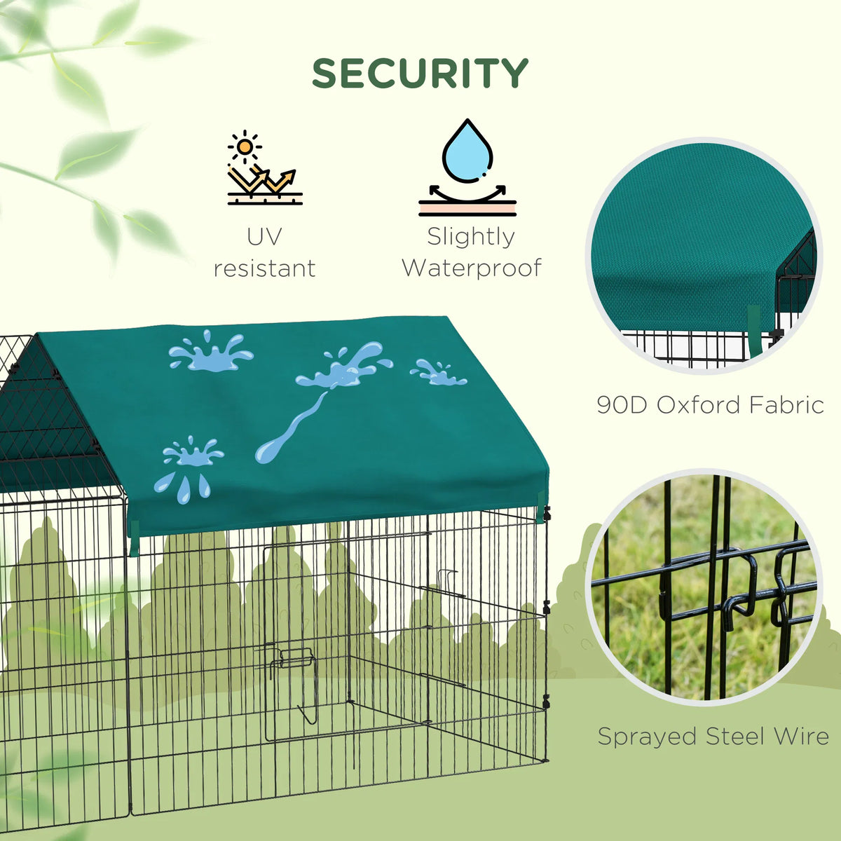 87" Small Animal Cage with Roof Indoor/Outdoor Use for Chicken Rabbits - Image 3