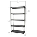 36" Plastic Resin 5 tier Shelving Unit 1 000 lbs Total Capacity