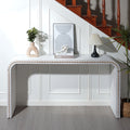 59-Inch Washed White Waterfall Console Table