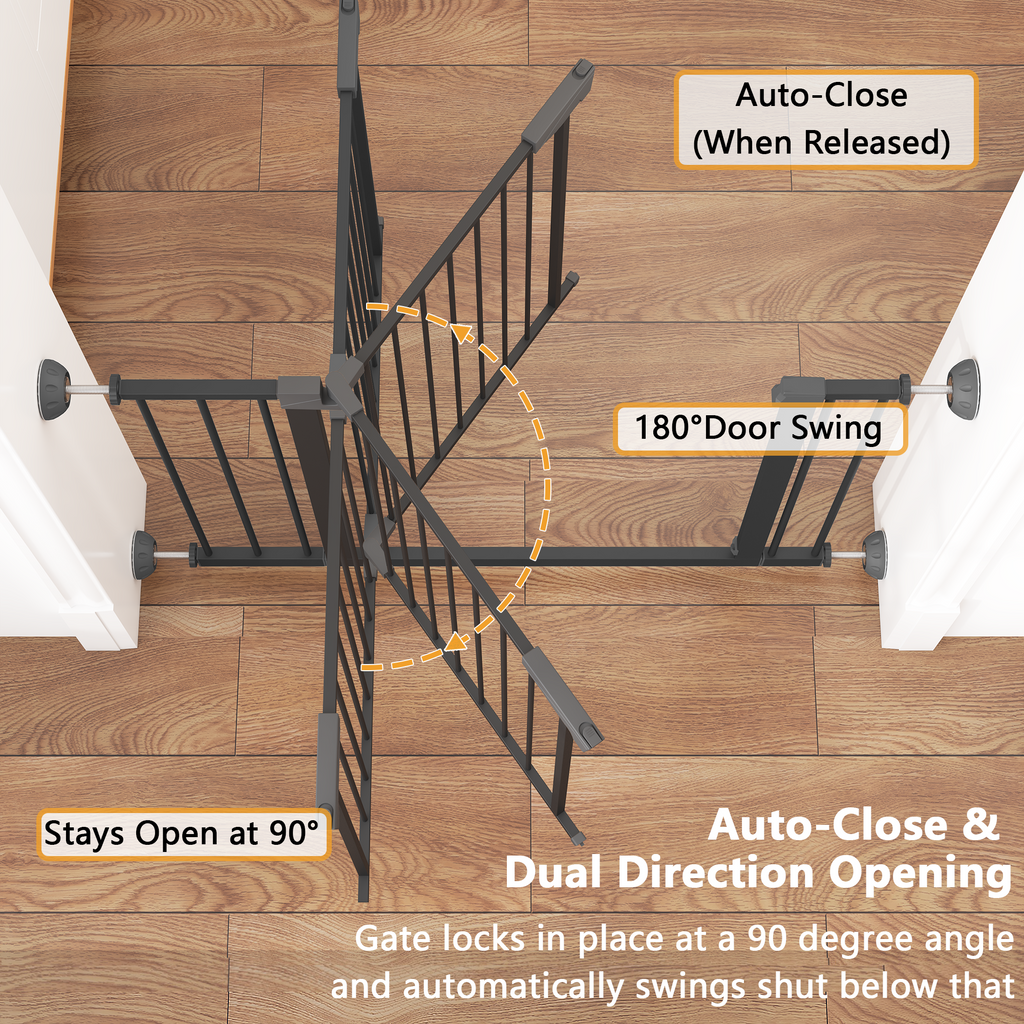 29.5 45.3" Wide Baby Gate with wall protector for Stairs Dog Gate Indoor for - Image 2