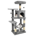 44" Multi Level Cat Tree With Spacious Top Perch 2 Door Condo & Hammock For