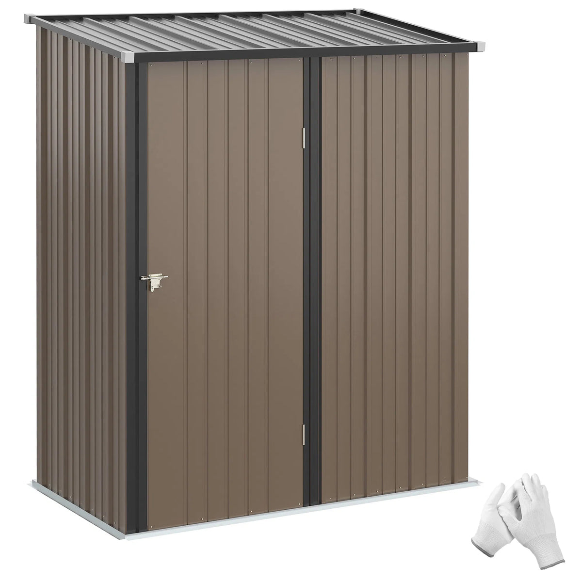 5' x 3' Outdoor Storage Shed Steel Garden Shed with Single Lockable Door Tool - Image 4