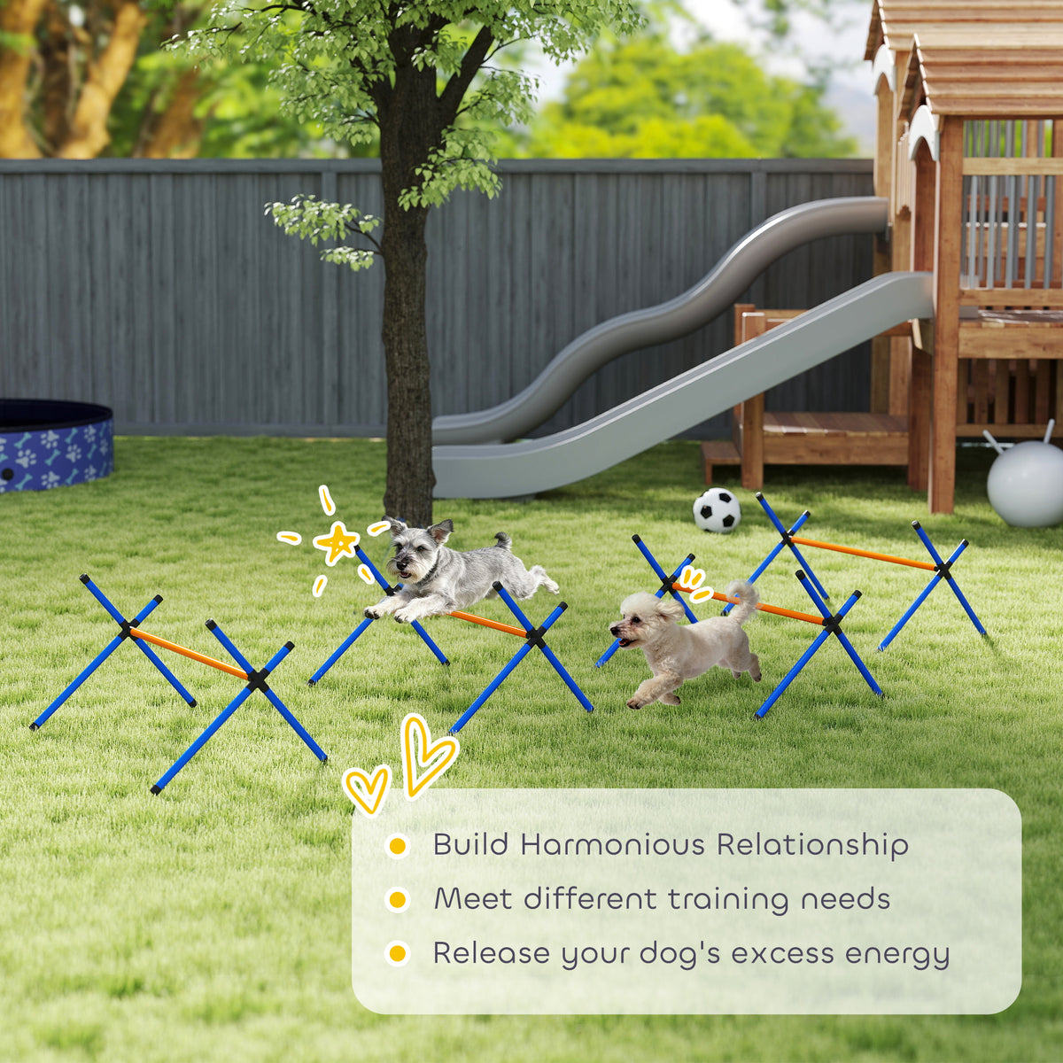 4 Pieces Dog Agility Equipment Dog Agility Course Backyard Set with Adjustable - Image 3