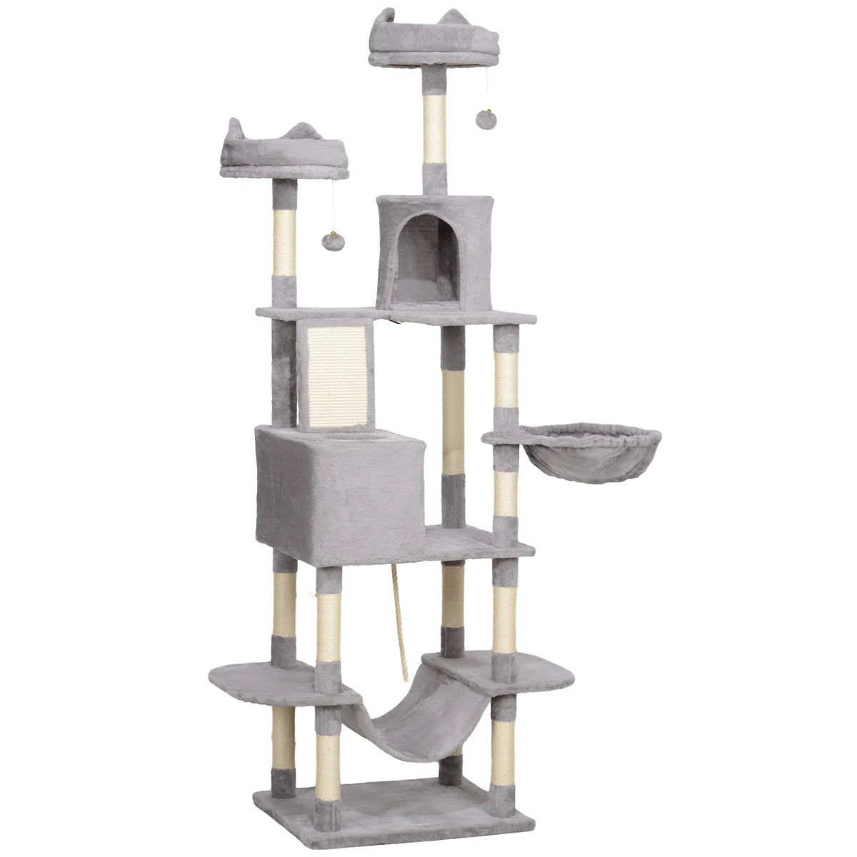 81" Large Cat Tree w/ Scratching Posts Condos Beds Hammocks Jumping - Image 4