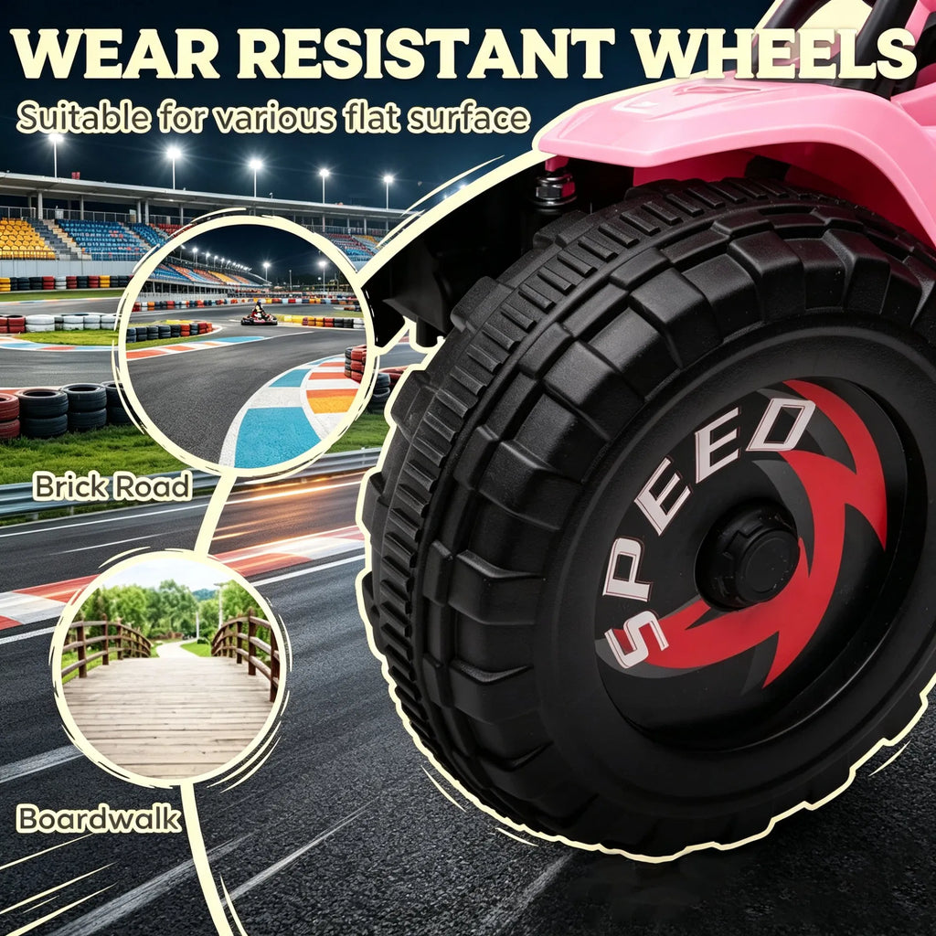 Pink 6V Kids Electric Toy Car: Forward & Reverse Function Wear Resistant - Image 2