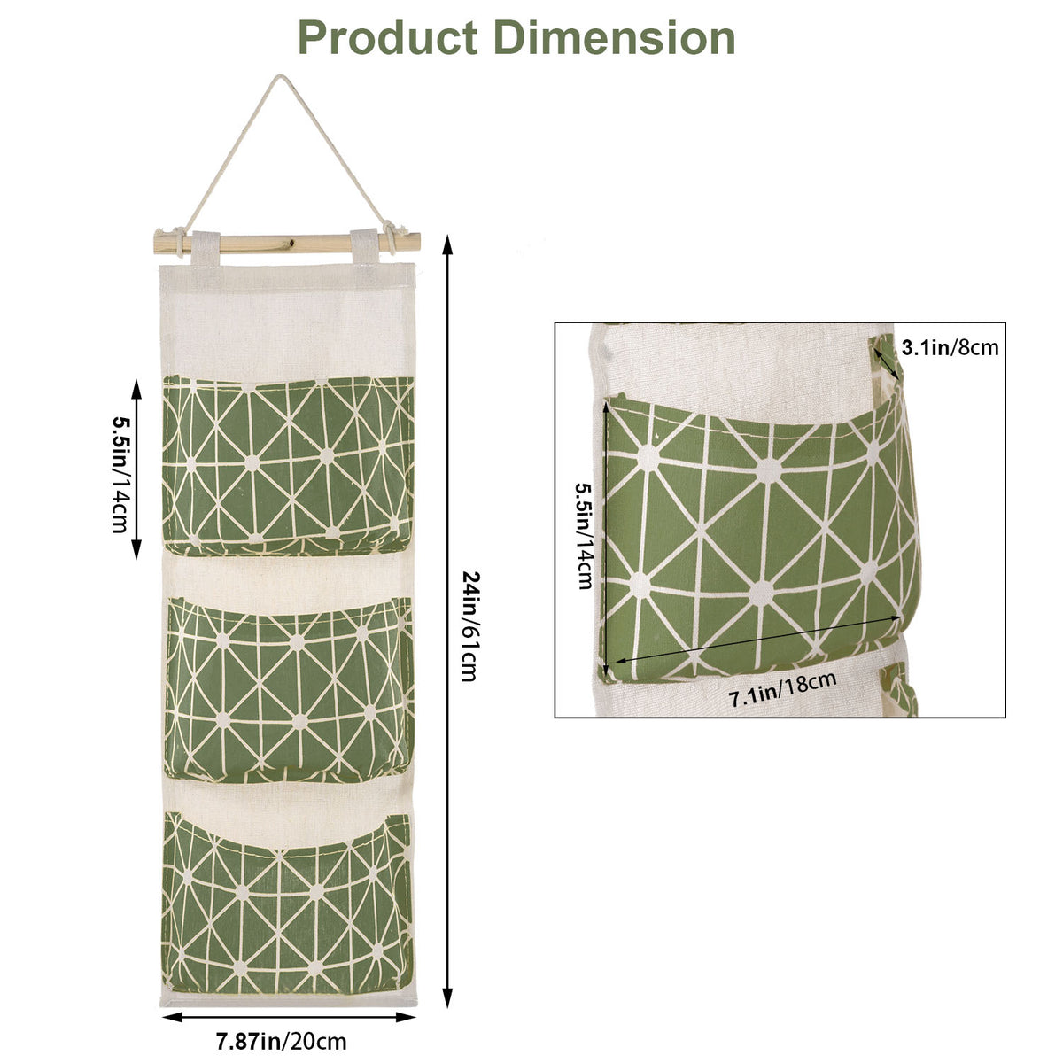 1pc wall mounted storage bag product angle 7