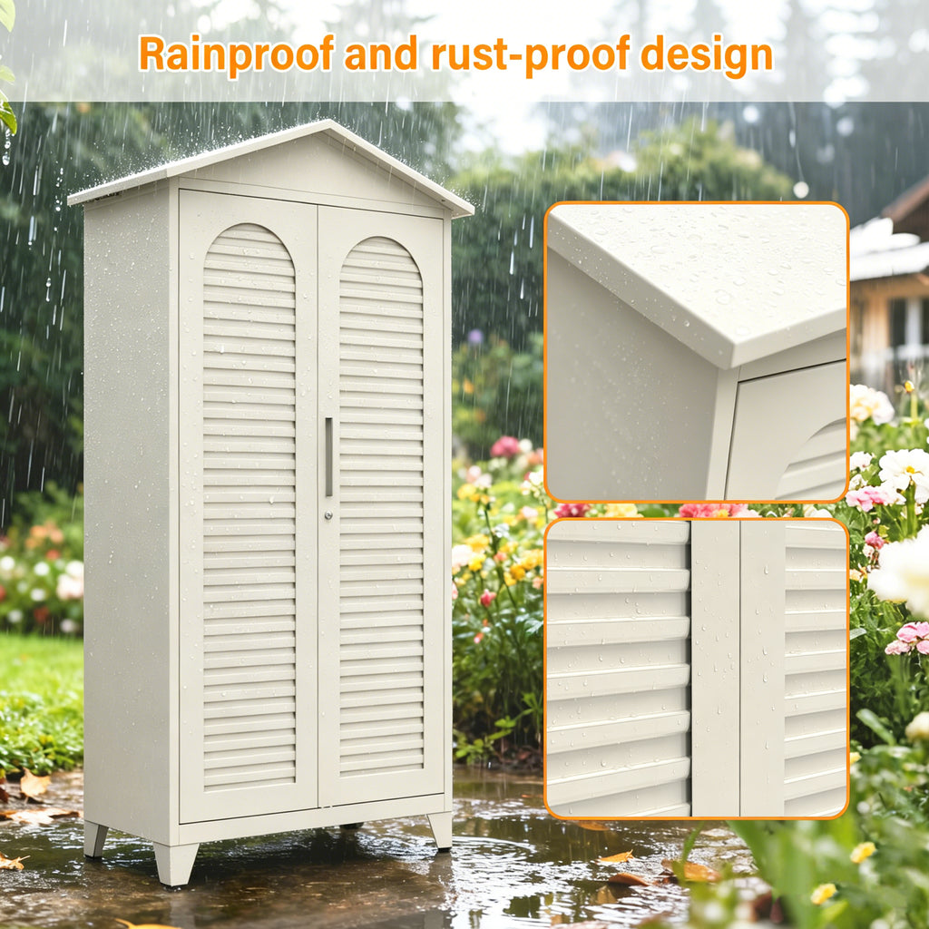 79.1 Inch Tall Metal Tool Storage Cabinet with Adjustable Shelves and Lockable Doors - Image 4