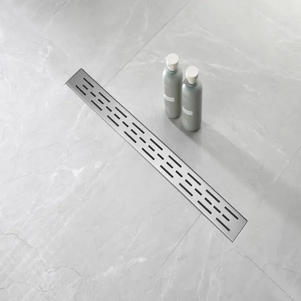 30 Inch Linear Shower Drain with Removable Brick Patterned Grate Cover 304 - Image 5
