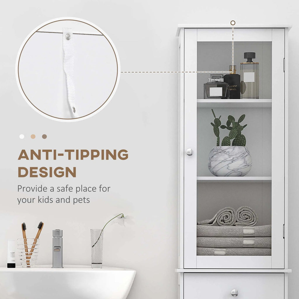 Tall Bathroom Cabinet Bathroom Storage Cabinet with Drawers 2 Doors and - Image 2