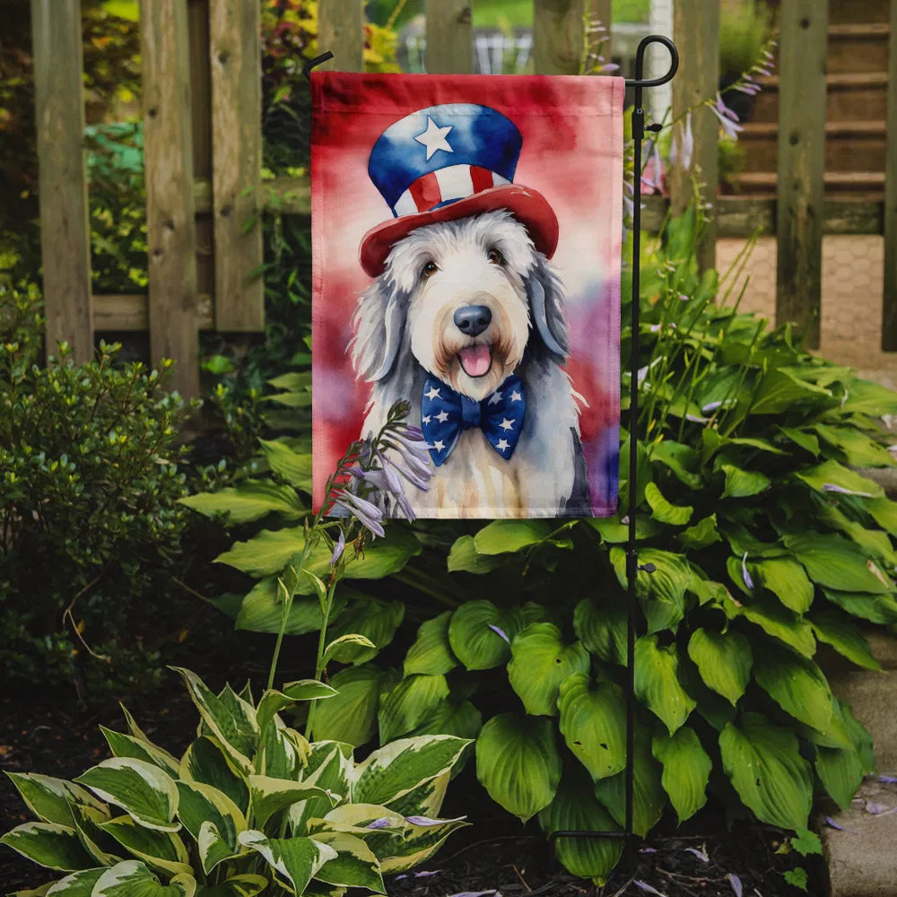 Old English Sheepdog Patriotic American Garden Flag Mailbox Flag Decorative