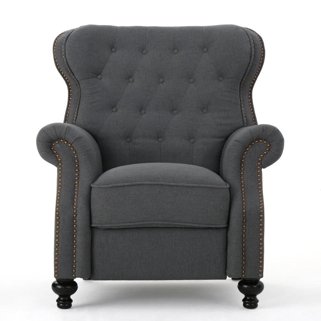 Modern Manual Push Back Recliner Chair Fabric 3 Position Recliner with Rolled