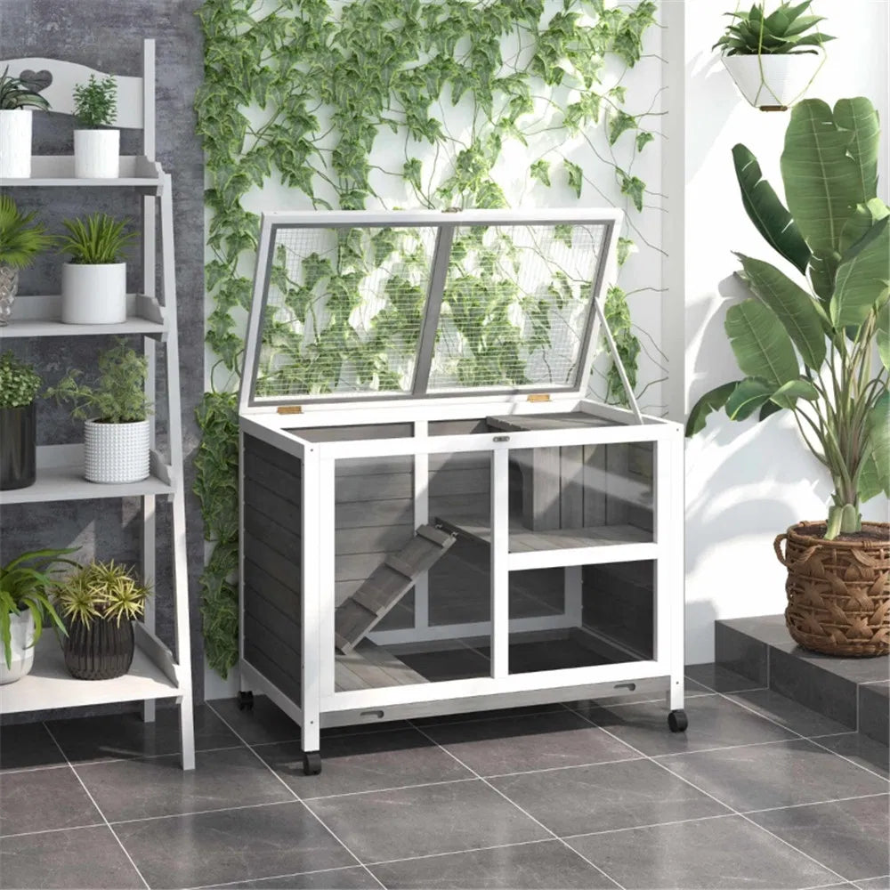 Pet cage /Wood Rabbit Hutch Gray ( Amazon Shipping)(Prohibited by WalMart) - Image 5