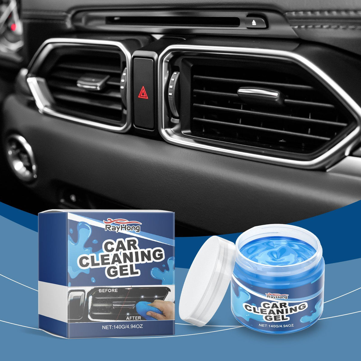 rayhong automotive interior cleaning gel in use lifestyle