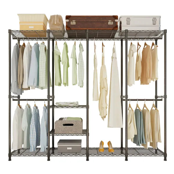 (190 x 40 x 190) Cm Wire Garment Rack Heavy Duty Clothes Rack Closet Organizer - Image 4