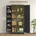 70" Tall Kitchen Pantry Cabinet with Door Shelves and Adjustable Shelves Black