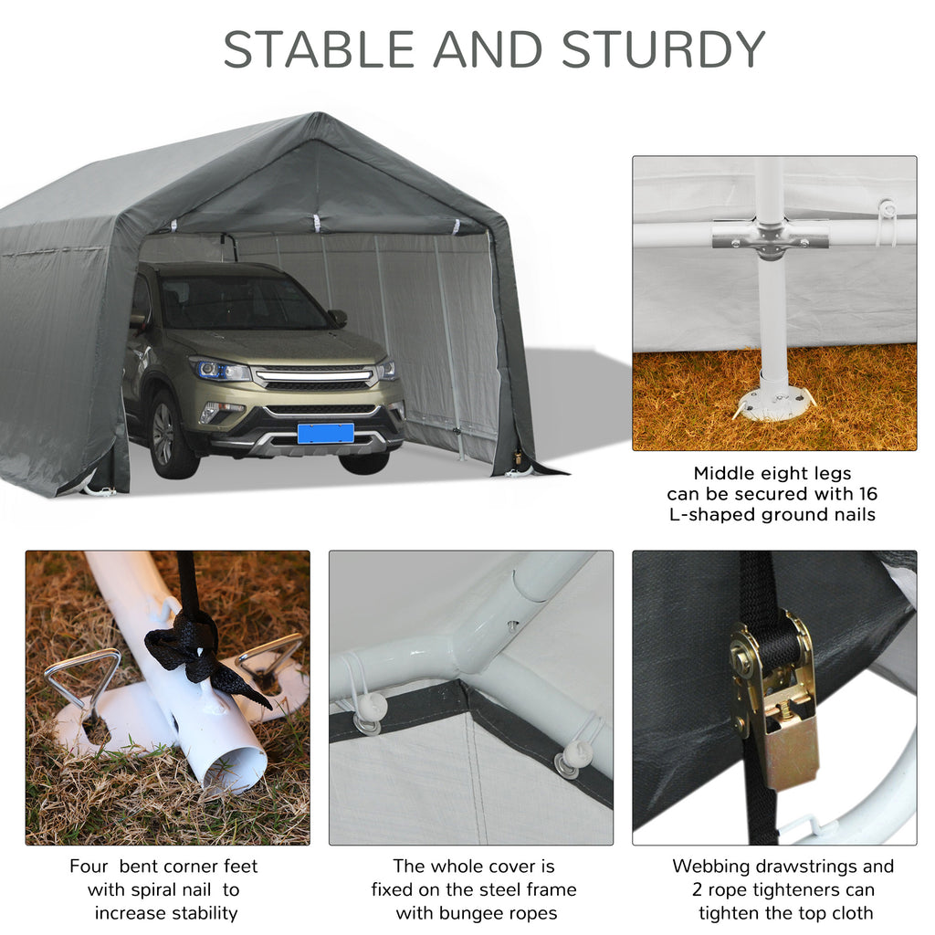 12 x 20 Carport Portable Garage Heavy Duty Storage Tent Patio Storage Shelter - Image 2