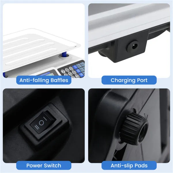 66lb/30kg Digital Produce Scale: 0.01lb/5g Precision Dual Backlit LCD 3 Power - Image 4