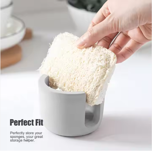 Diatom Mud Sponge Rack Kitchen & Bathroom Sink Caddy For Sponges Scrubbers - Image 4