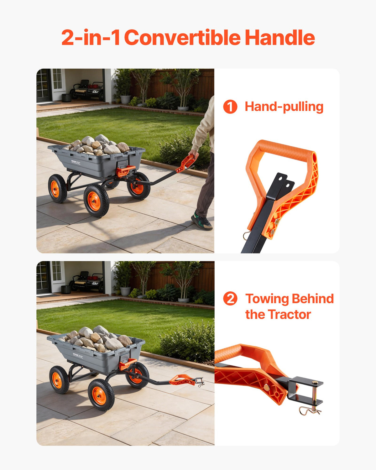 1500-lb heavy-duty poly garden dump cart product view 4