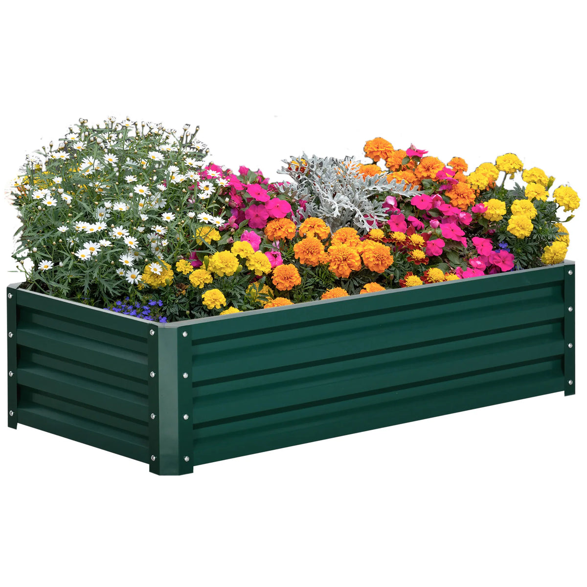 Galvanized Raised Garden Bed Outdoor Planter Box for Vegetables Flowers