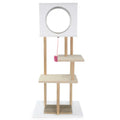 Multi Level Cat Tree With 2 Scratching Pads Dual Door Cat Condo & Anti Tipping