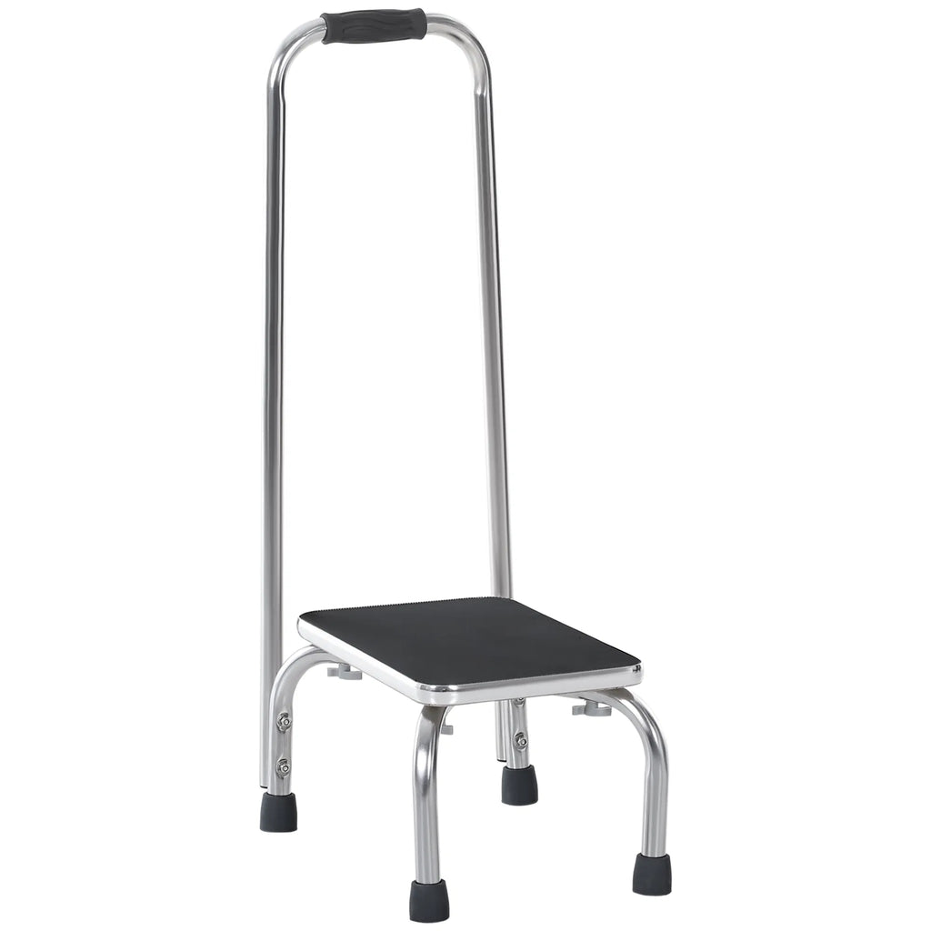 Metal Step Stool with Handle 1 Step Ladder Wide Anti Slip for Outdoor Indoor