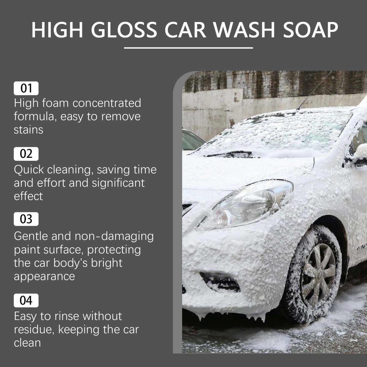 Foam Car Wash Soap Gentle Decontamination Dust Proof Shine Wash - Image 2
